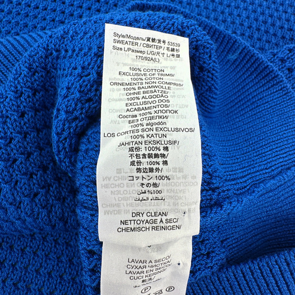 TORY BURCH Mesh Polo Sweater in Bondi Blue L - Picture 7 of 9